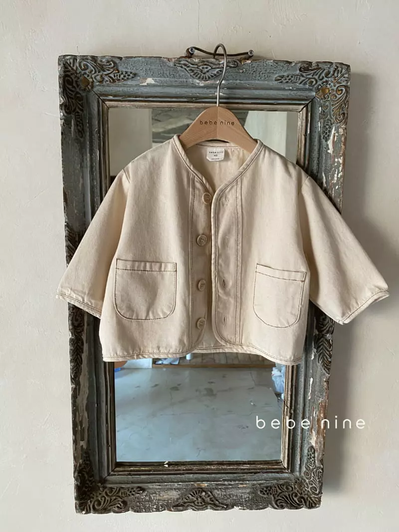 Bebe Nine - Korean Children Fashion - #kidsshorts - Beige Washing Jacket - 4