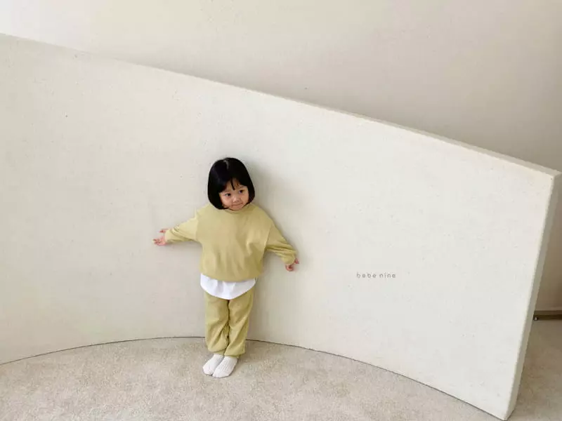 Bebe Nine - Korean Children Fashion - #magicofchildhood - Kid Waffle Top Bottom Set