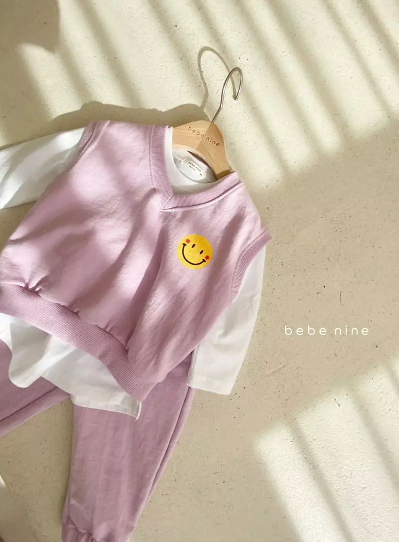 Bebe Nine - Korean Children Fashion - #magicofchildhood - Smile Vest Bottom Set - 12