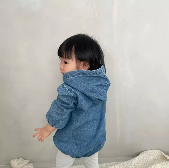 Bella Bambina - Korean Baby Fashion - #babyboutique - Bebe Mono Denim Anorak Bodysuit - 8