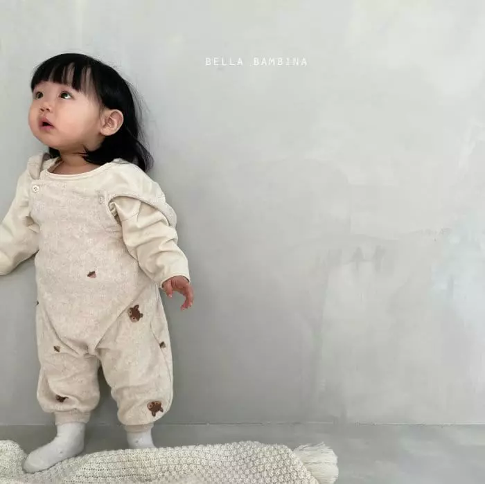 Bella Bambina - Korean Baby Fashion - #babyboutique - Bebe Arcon Dungarees Bodysuit - 4