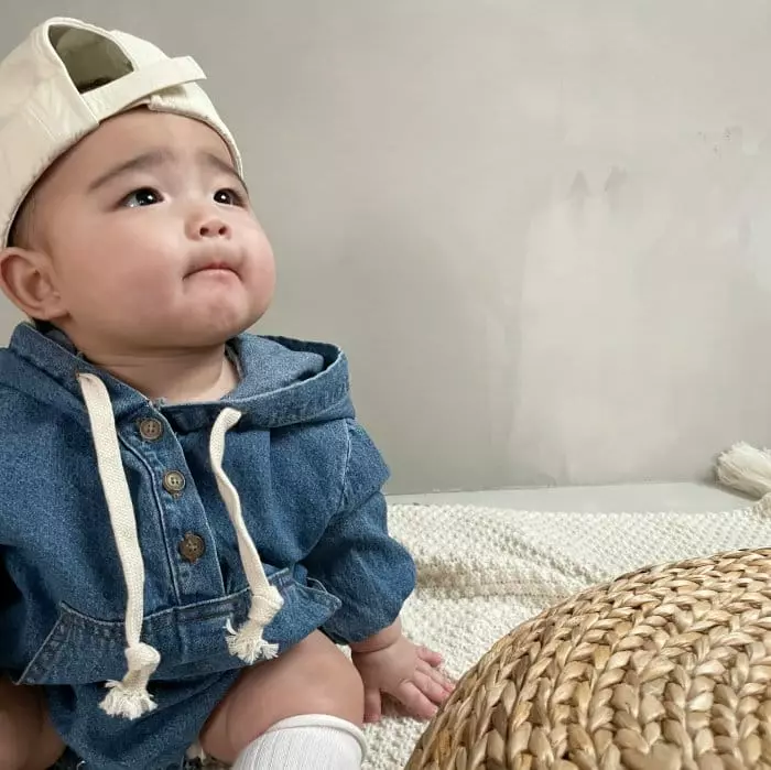 Bella Bambina - Korean Baby Fashion - #babyboutiqueclothing - Bebe Mono Denim Anorak Bodysuit - 9