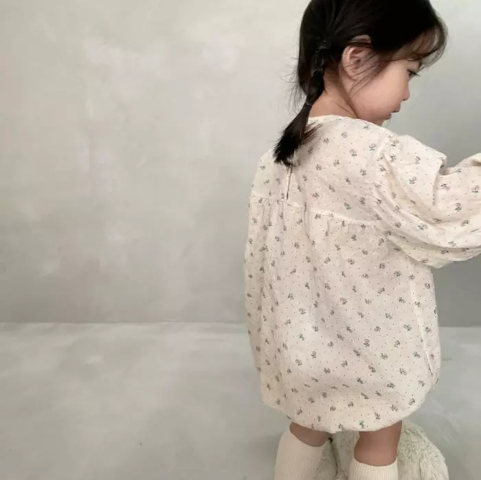 Bella Bambina - Korean Baby Fashion - #babyclothing - Bebe Flower Bodysuit - 5