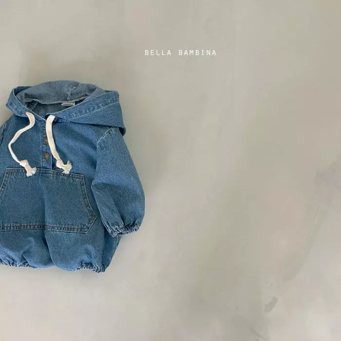 Bella Bambina - Korean Baby Fashion - #babyfever - Bebe Mono Denim Anorak Bodysuit - 12