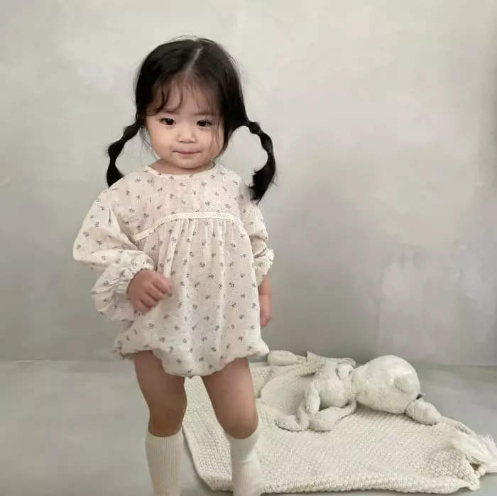 Bella Bambina - Korean Baby Fashion - #babyfever - Bebe Flower Bodysuit - 7