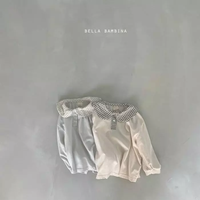 Bella Bambina - Korean Baby Fashion - #babygirlfashion - Bebe Check Collar Tee