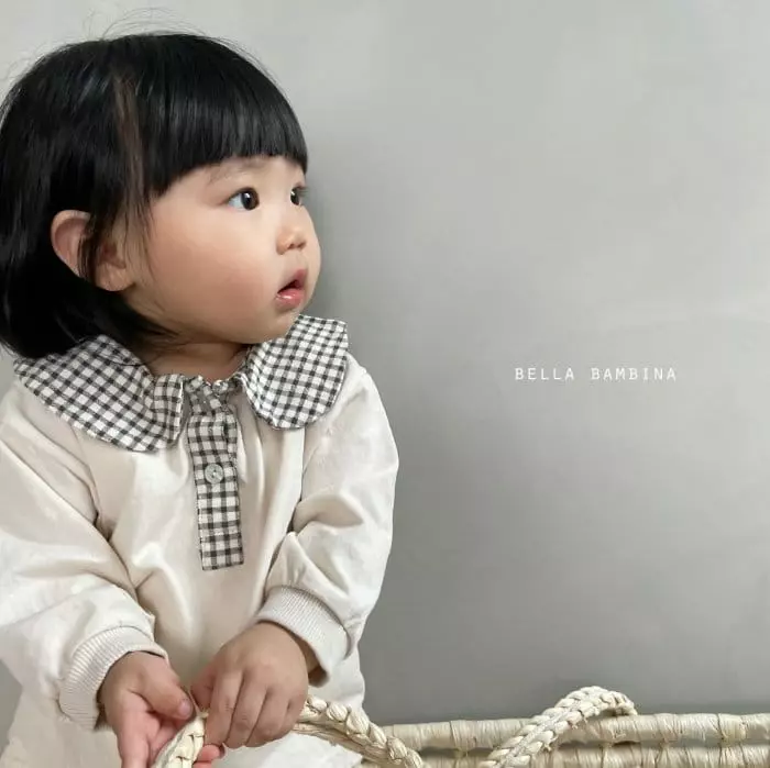 Bella Bambina - Korean Baby Fashion - #babyoninstagram - Bebe Check Collar Tee - 3