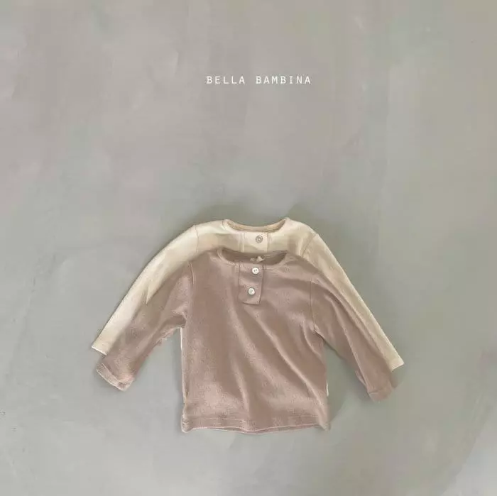 Bella Bambina - Korean Baby Fashion - #babyootd - Bebe Noel Button Tee