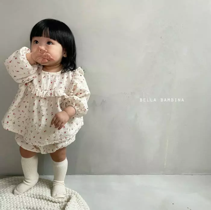 Bella Bambina - Korean Baby Fashion - #babyootd - Bebe Sachorom Top Bottom Set - 5