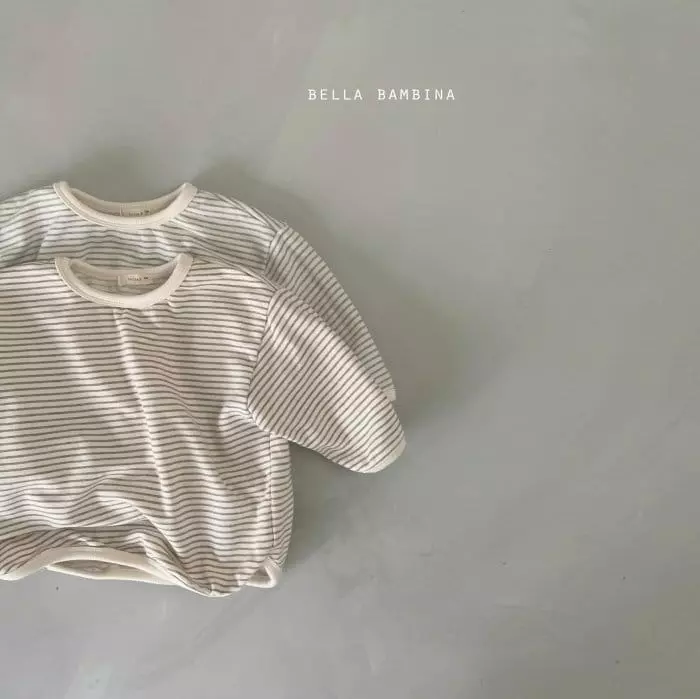 Bella Bambina - Korean Baby Fashion - #babyoutfit - Bebe Bang Bang Stripes Piping Tee - 2