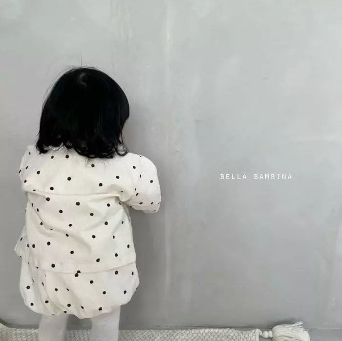 Bella Bambina - Korean Baby Fashion - #babyoutfit - Beeb Dot Bloomer Top Set - 6