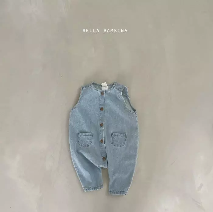 Bella Bambina - Korean Baby Fashion - #babyoutfit - Bebe Toy Denim Bodysuit