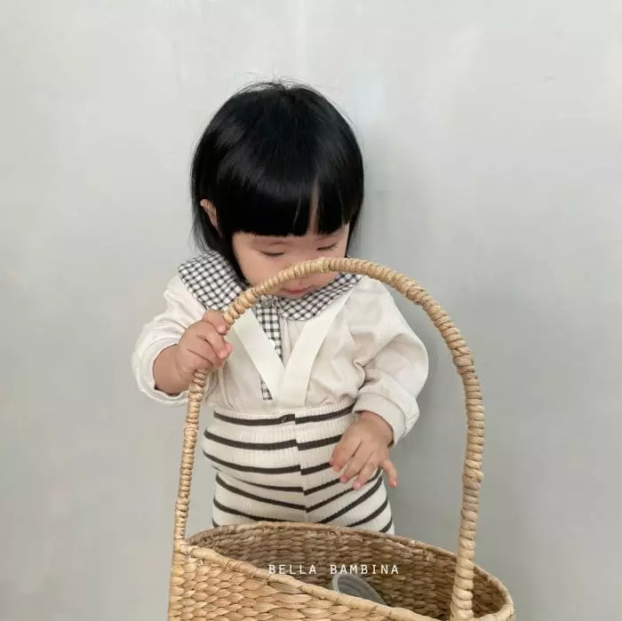Bella Bambina - Korean Baby Fashion - #babywear - Bebe Check Collar Tee - 7