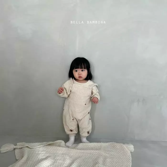 Bella Bambina - Korean Baby Fashion - #onlinebabyshop - Bebe Arcon Dungarees Bodysuit - 2