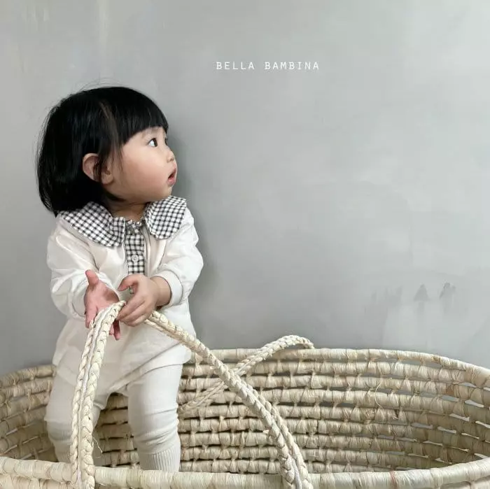 Bella Bambina - Korean Baby Fashion - #onlinebabyshop - Bebe Check Collar Tee - 9