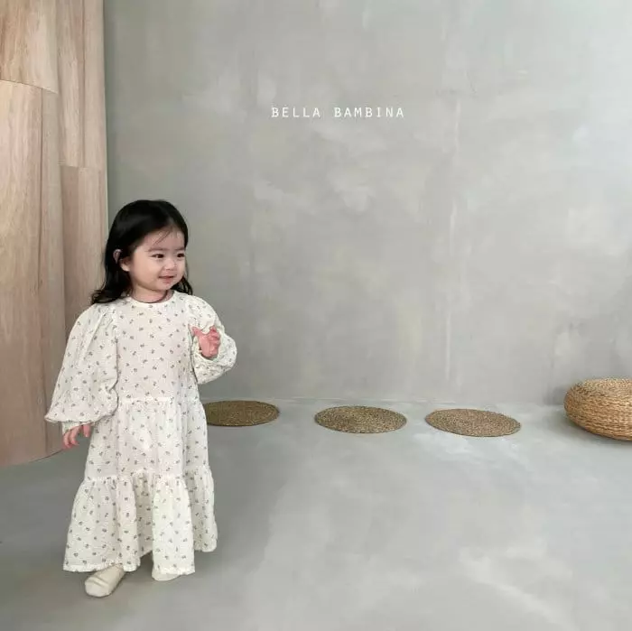 Bella Bambina - Korean Children Fashion - #kidzfashiontrend - Flower Long One-piece - 4
