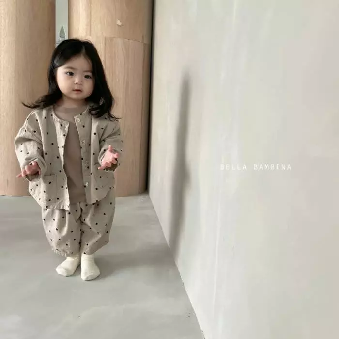 Bella Bambina - Korean Children Fashion - #childofig - Dot Onui Pants Shirt Set - 2