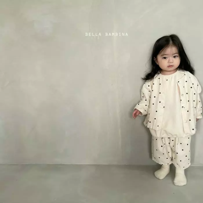 Bella Bambina - Korean Children Fashion - #childrensboutique - Dot Onui Pants Shirt Set - 3