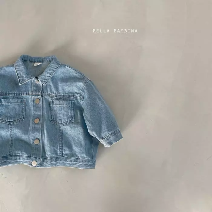 Bella Bambina - Korean Children Fashion - #fashionkids - Stand Denim Jacket - 2