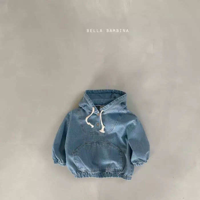 Bella Bambina - Korean Children Fashion - #fashionkids - Mono Denim Anorak Hoody