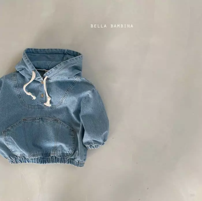 Bella Bambina - Korean Children Fashion - #kidsshorts - Mono Denim Anorak Hoody - 2