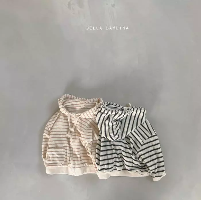 Bella Bambina - Korean Children Fashion - #kidsshorts - Crong Stripes Hoody Zip-up