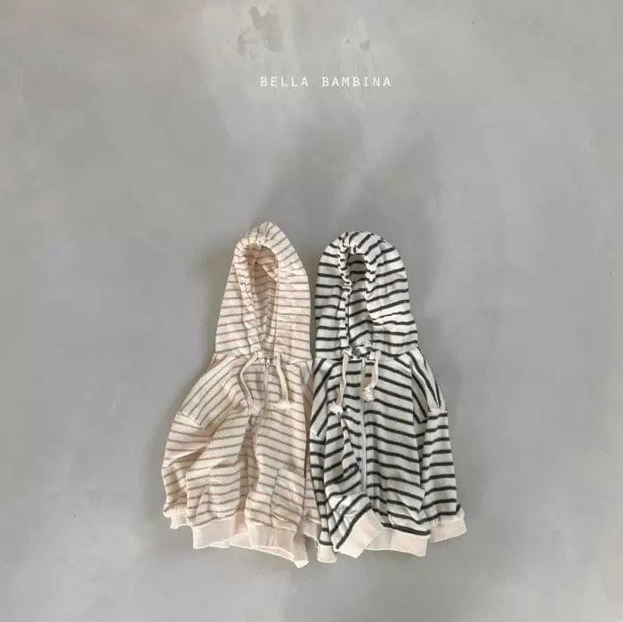 Bella Bambina - Korean Children Fashion - #kidsstore - Crong Stripes Hoody Zip-up - 2