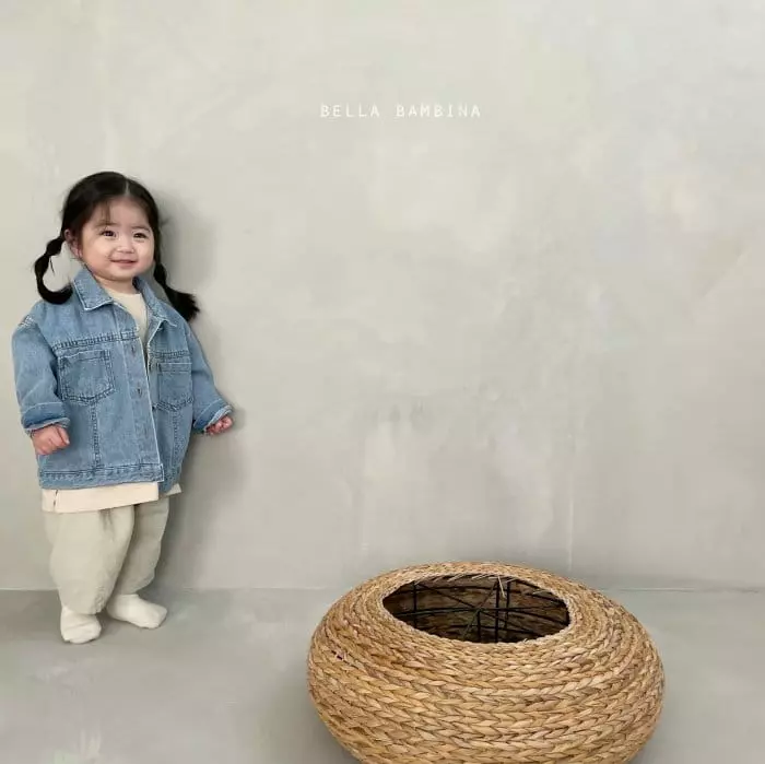 Bella Bambina - Korean Children Fashion - #kidzfashiontrend - Stand Denim Jacket - 5