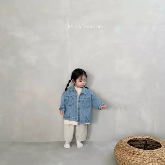 Bella Bambina - Korean Children Fashion - #minifashionista - Stand Denim Jacket - 9