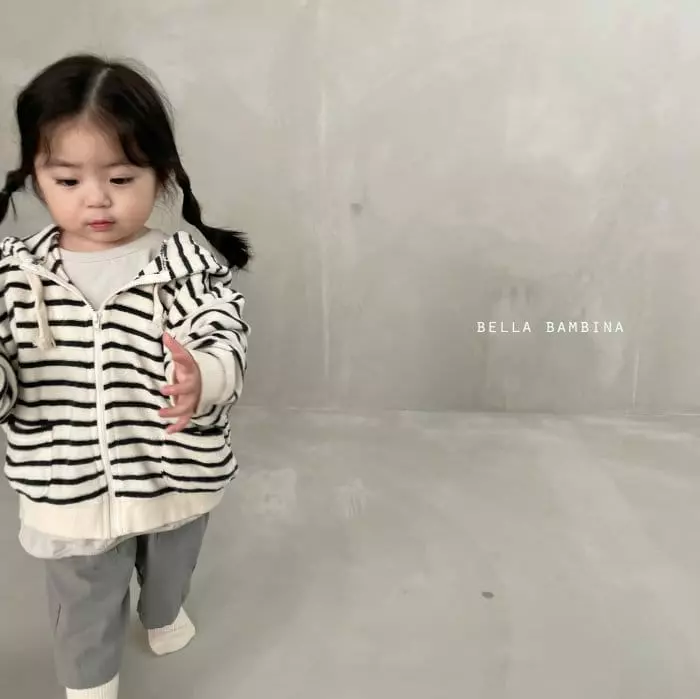 Bella Bambina - Korean Children Fashion - #todddlerfashion - Crong Stripes Hoody Zip-up - 9