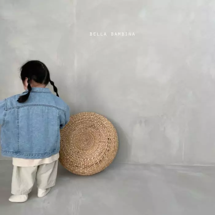 Bella Bambina - Korean Children Fashion - #toddlerclothing - Stand Denim Jacket - 12