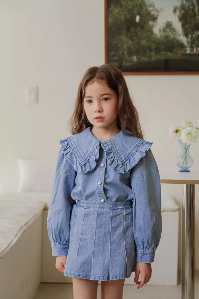 Berry Berry - Korean Children Fashion - #kidsshorts - Denim Shirt - 6