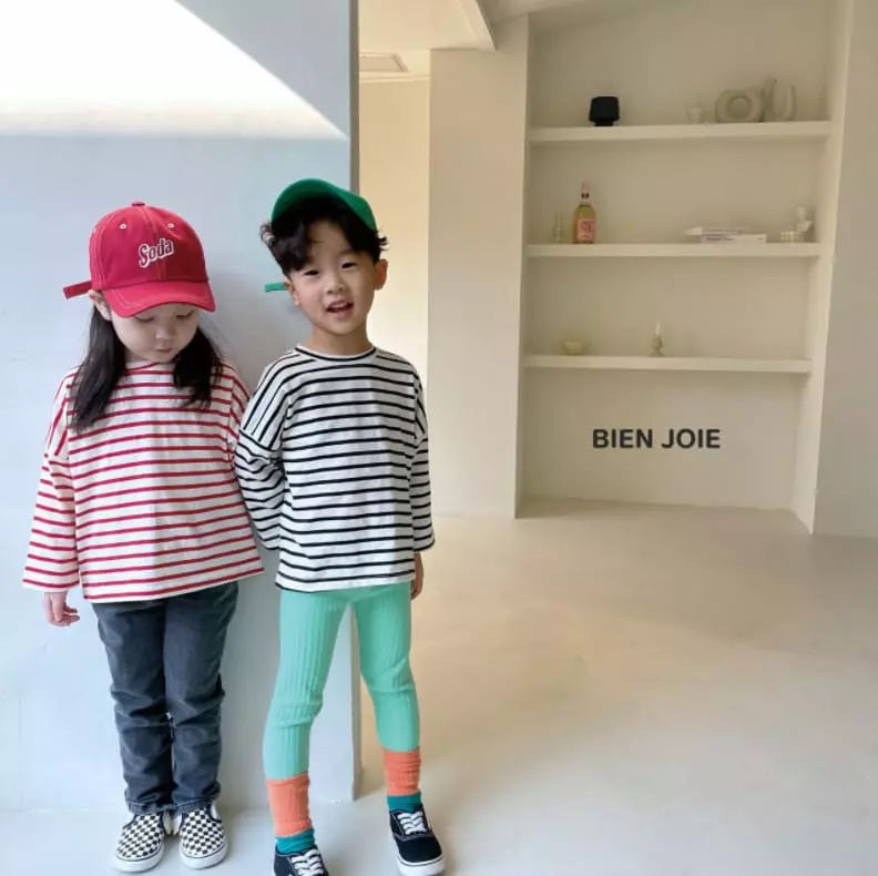 Bien Joie - Korean Children Fashion - #kidsshorts - Spring Stripes Tee - 12