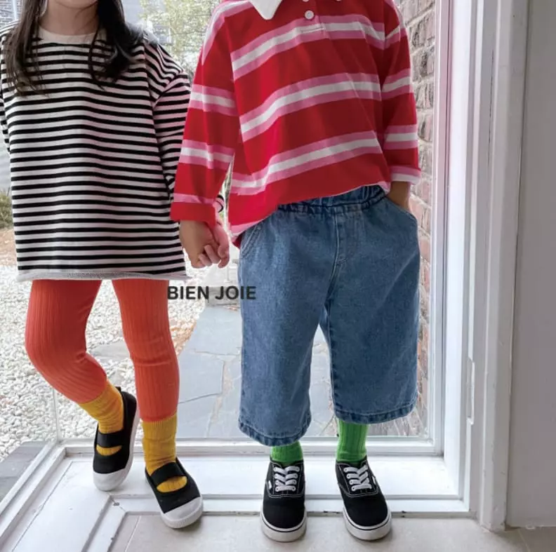 Bien Joie - Korean Children Fashion - #kidsstore - Cola Capri Jeans - 7