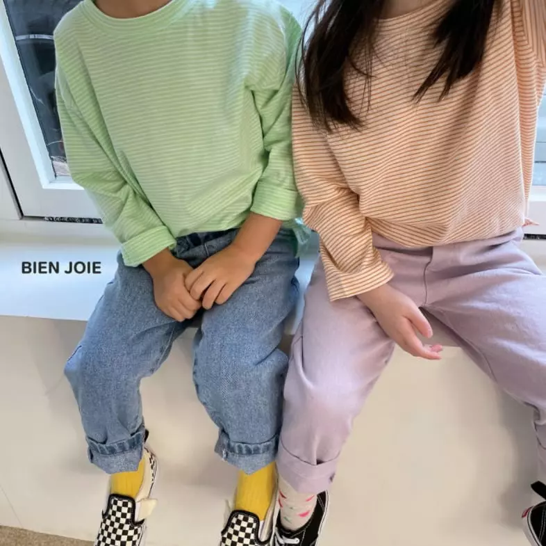 Bien Joie - Korean Children Fashion - #stylishchildhood - Morning Stripes Tee - 2