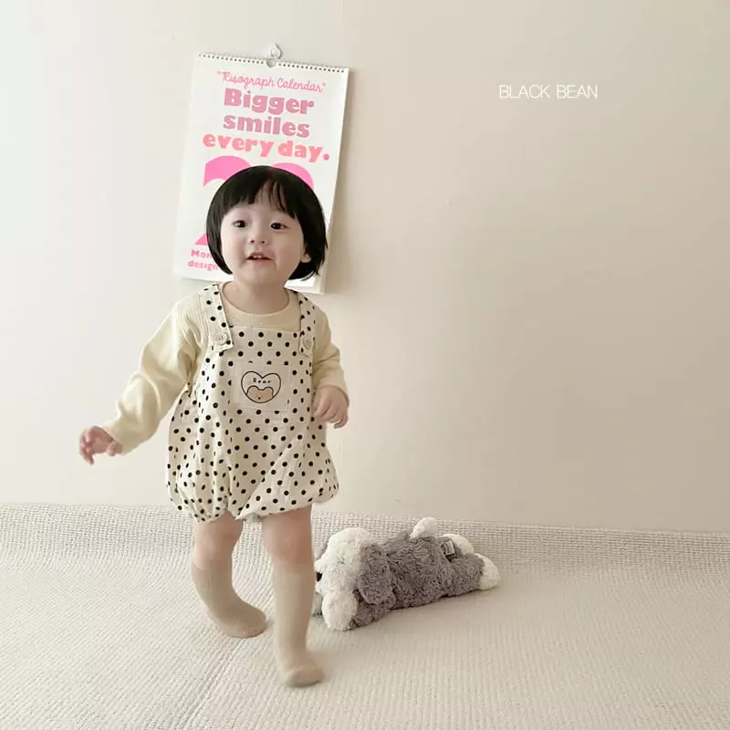 Black Bean - Korean Baby Fashion - #babylifestyle - Baba Top Dungarees Set - 12