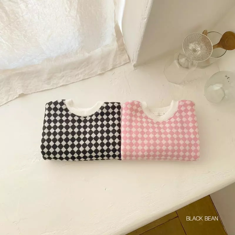 Black Bean - Korean Baby Fashion - #babyoutfit - Bebe Check Knit - 3