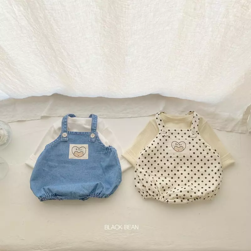 Black Bean - Korean Baby Fashion - #babyoutfit - Baba Top Dungarees Set