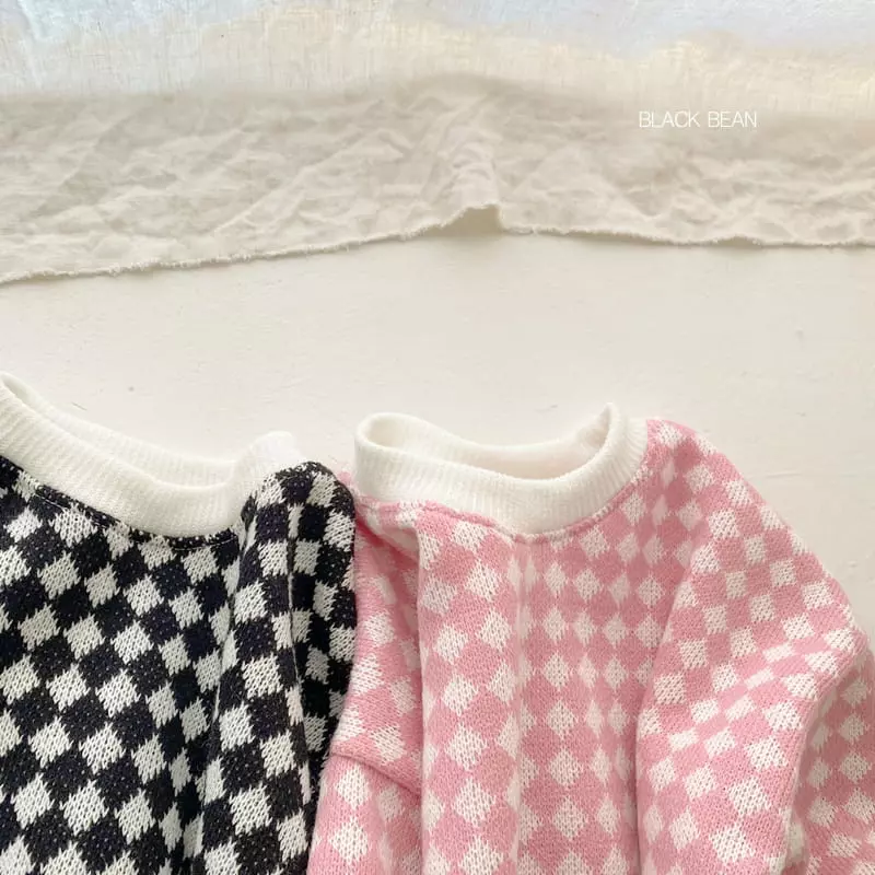 Black Bean - Korean Baby Fashion - #babyoutfit - Bebe Check Knit - 4