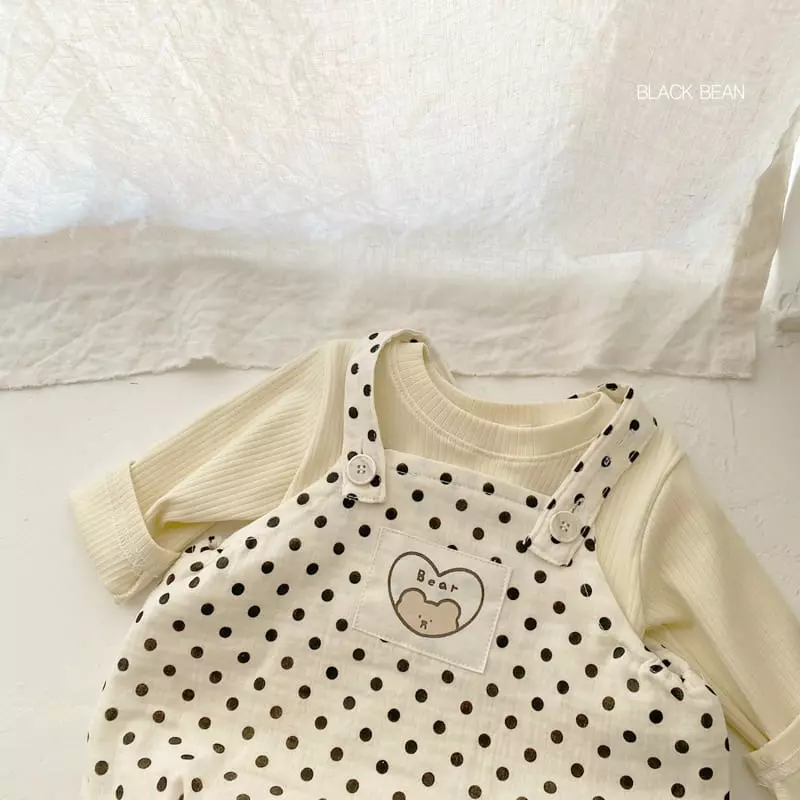 Black Bean - Korean Baby Fashion - #onlinebabyboutique - Baba Top Dungarees Set - 3