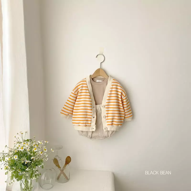 Black Bean - Korean Baby Fashion - #onlinebabyboutique - Wafer Cardigan Bebe - 2