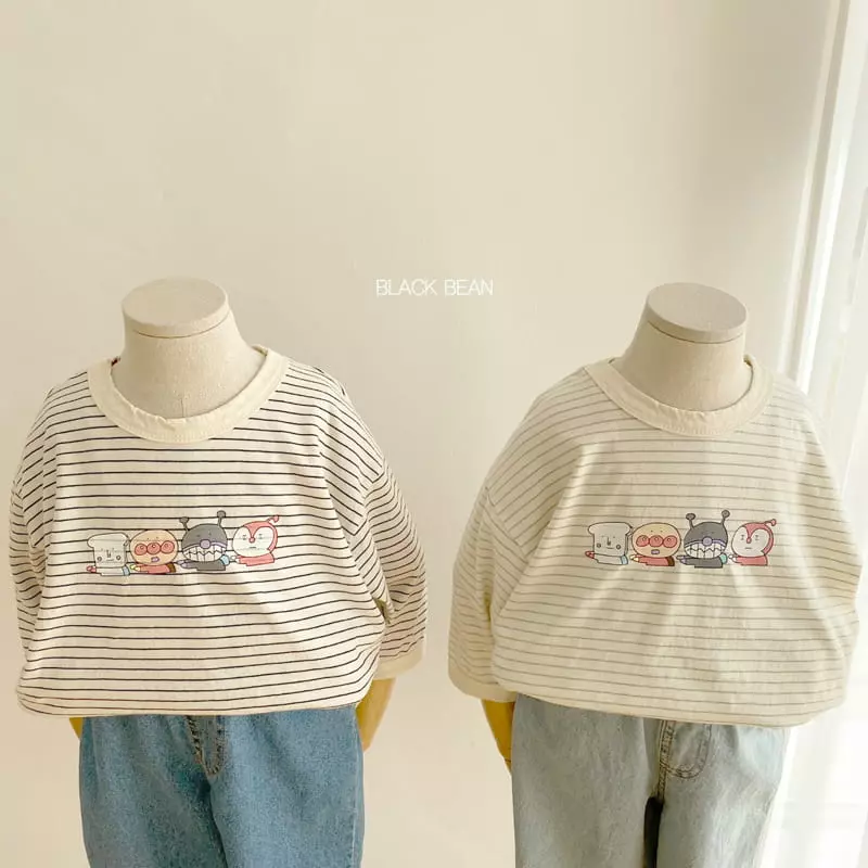 Black Bean - Korean Children Fashion - #kidsshorts - Friends Piping Tee