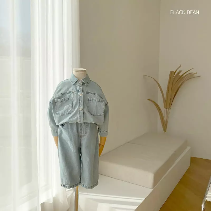 Black Bean - Korean Children Fashion - #kidzfashiontrend - Overfit Denim Shirt - 5