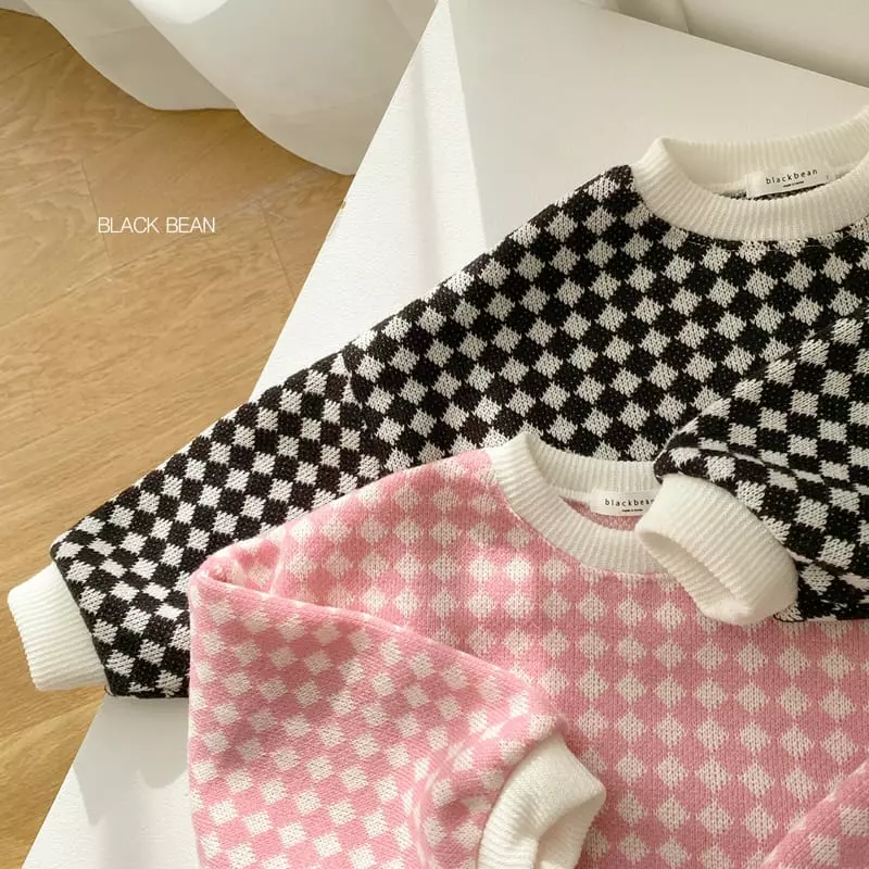 Black Bean - Korean Children Fashion - #kidzfashiontrend - Check Knit  - 8