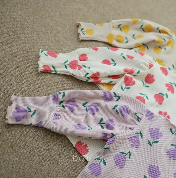Bonaloi - Korean Children Fashion - #Kfashion4kids - Tulip Waffle Tee - 3