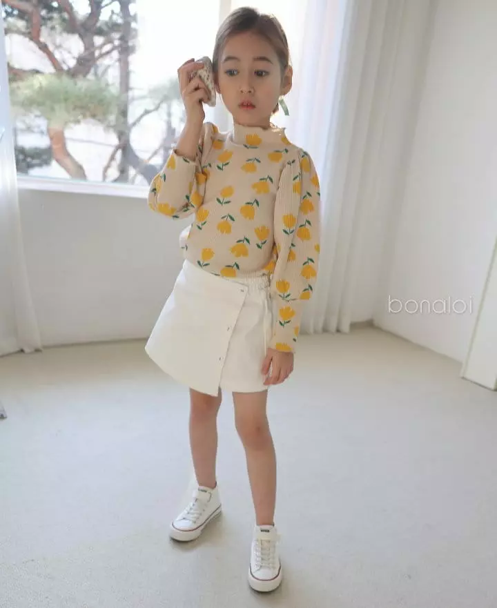 Bonaloi - Korean Children Fashion - #childrensboutique - Tulip Waffle Tee - 12