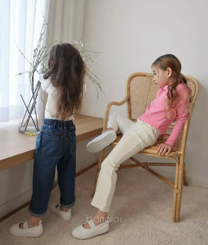 Bonaloi - Korean Children Fashion - #designkidswear - Basic Denim Baggy Jeans - 9