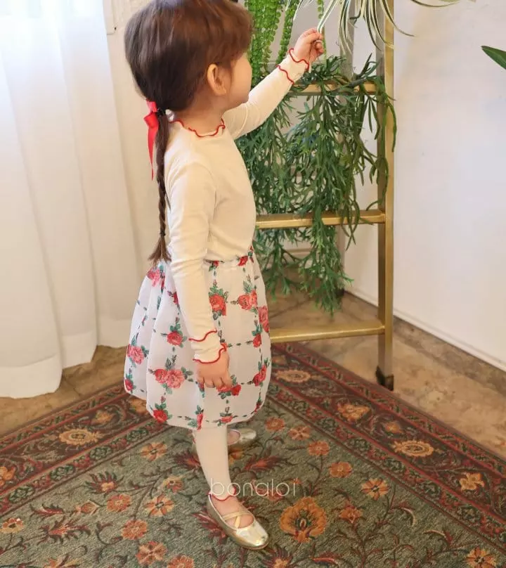 Bonaloi - Korean Children Fashion - #designkidswear - Rose Ogandy Skirt - 8