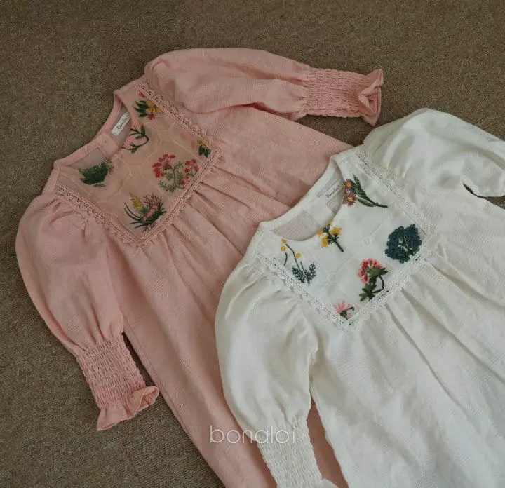 Bonaloi - Korean Children Fashion - #fashionkids - Botanic Smocked One-piece - 2