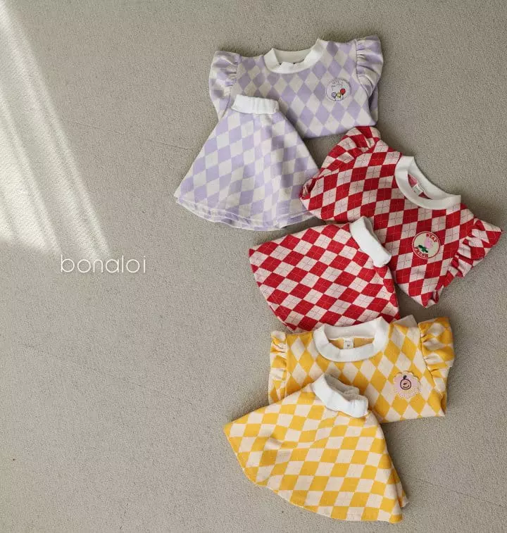 Bonaloi - Korean Children Fashion - #fashionkids - Dia Top Bottom Set